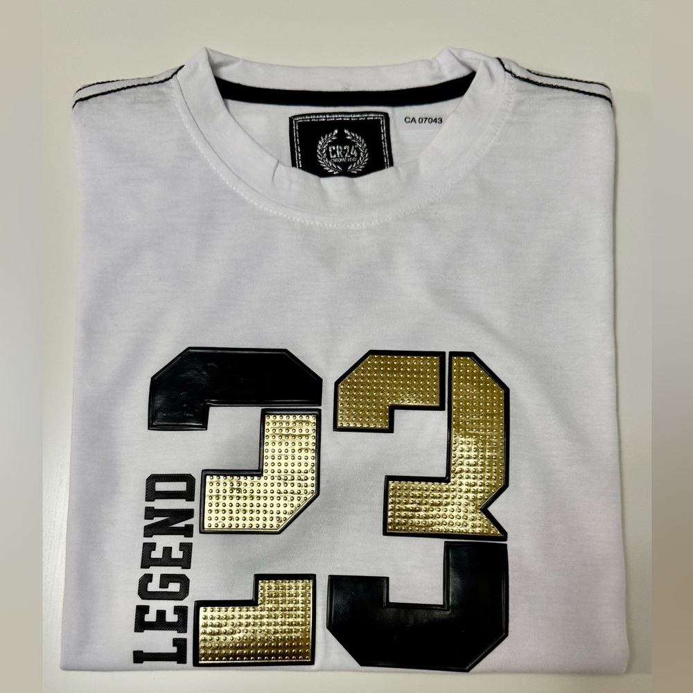 CR24 Bordo chromato Boys Size 8 White T-Shirt - Legend #23 - Picture 7 of 7